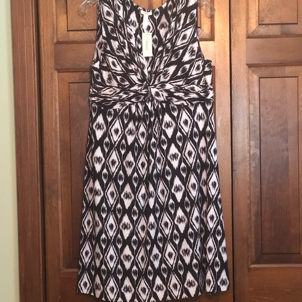 Soma L knee length sleeveless ikat dress NWT